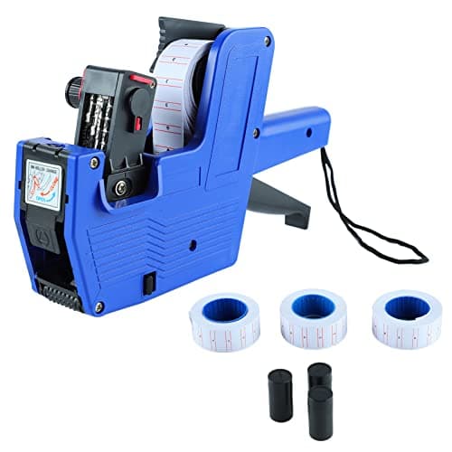 MX-5500 8-Digit Price Tag Gun with 5000 Labels, Blue Ink Refills, Office Retail Shop