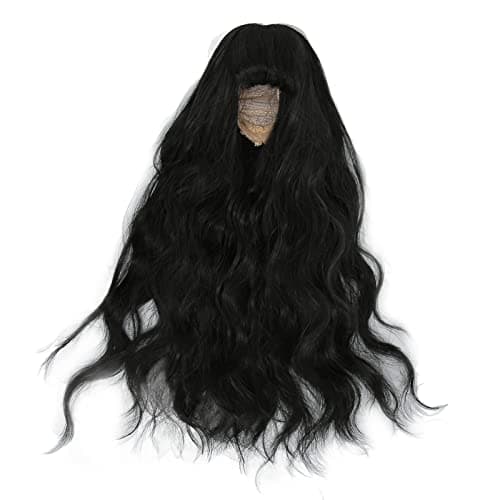 Breathable Mesh Curly Wig with Bangs for 1/6 Joint Doll (Black)