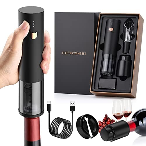 Rechargeable Cordless Electric Wine Opener with Aerator & Foil Cutter