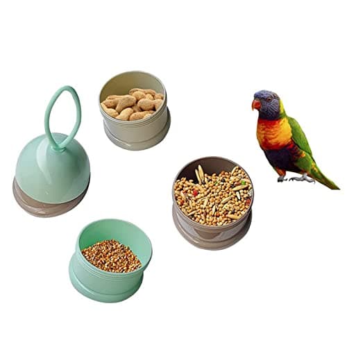 Portable Bird Water Cup No Mess Feeding Box for Parrots Cage Birds