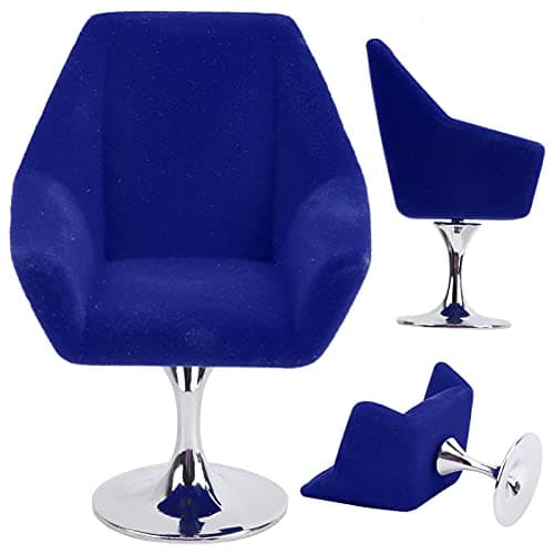 Zerodis Mini Dollhouse Armchair for Kids - 1:12 Scale Blue Sofa Chair