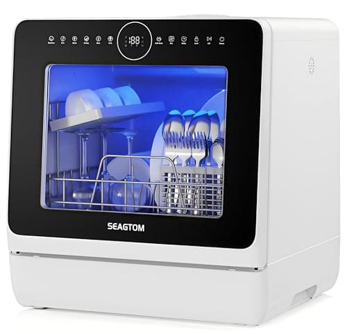 Mini Portable Countertop Dishwasher, 5L Water Tank, No Hookup Needed, Baby & Air-Drying Friendly