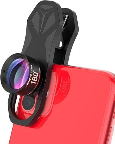 180° Fisheye Lens for iPhone, Samsung, Google Android Smartphones with Clip