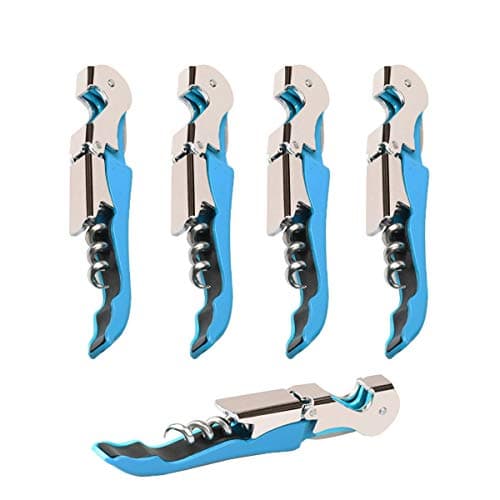 Kit-Home Professional Waiter Corkscrew Wine Openers Set (4 PCS),Upgraded with Heavy Duty Stainless Steel Hinges Wine Key for Restaurant Waiters, Sommelier, Bartenders — Blue 4 Packs