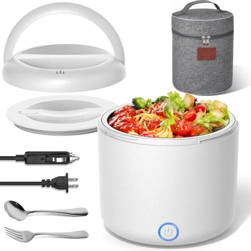 Elephant Gifts 41oz 12V Heated Lunch Box for Adults White