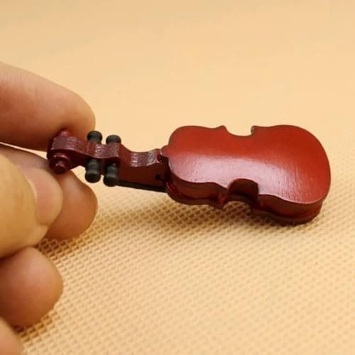 1/12 Scale Miniature Violin & Bow Set for Dollhouse Decoration DIY