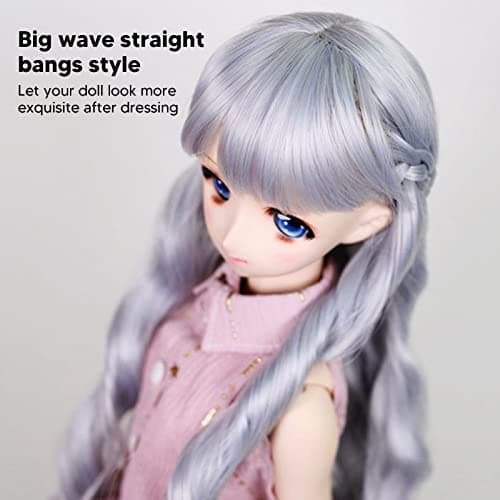 High Temperature Synthetic Blue Long Curly Wig for Dolls (6.1-6.7in Head)