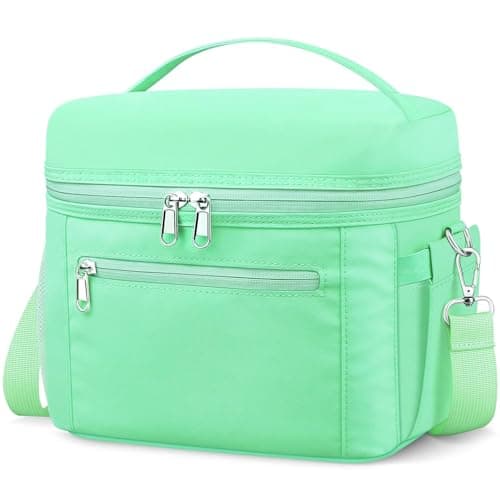 Insulated Lunch Bag for Adults, Leak-Proof & Water-Resistant (Black) — Mint Green