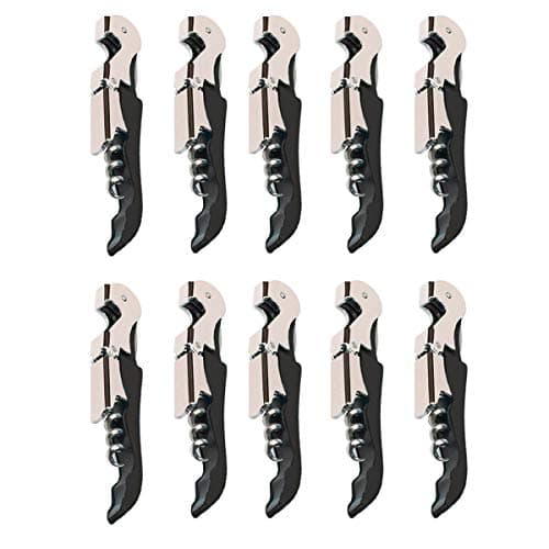 Kit-Home Professional Waiter Corkscrew Wine Openers Set (4 PCS),Upgraded with Heavy Duty Stainless Steel Hinges Wine Key for Restaurant Waiters, Sommelier, Bartenders — Black 10 Packs