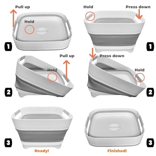 Sturdy Foldable Wash Basin for Baby Bottles, Versatile Kitchen, RV, Outdoor Sink