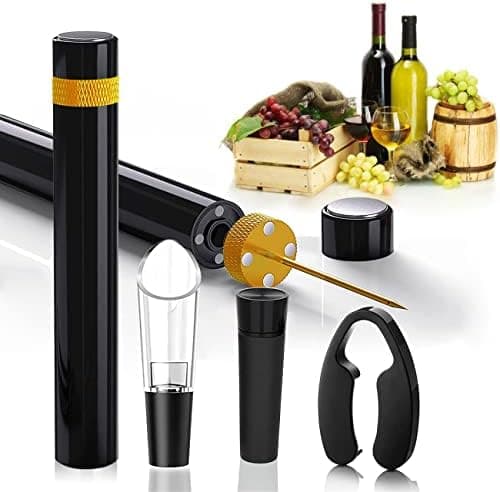 Mini Wine Opener | Travel Portable Pocket Air Pressure Pump Wine Bottle Opener | Assemblable Design Corkscrew 7S Quick Bottle Opening | for Home, Restaurant, Party,Wine Lovers