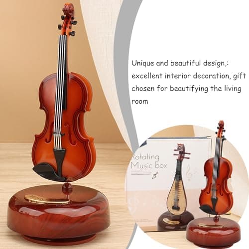 Classical Music Box Mini Violin Home Craft Gift