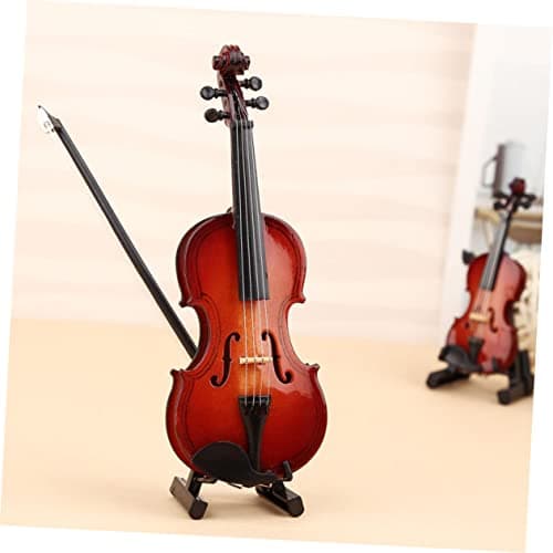 ErgoGO Mini Violin Model Decorative Musical Instrument with Stand & Faux Case