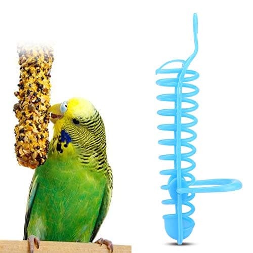 Hanging Bird Treat Skewer Feeder Basket, Blue Lightweight Cage Feeding Toy