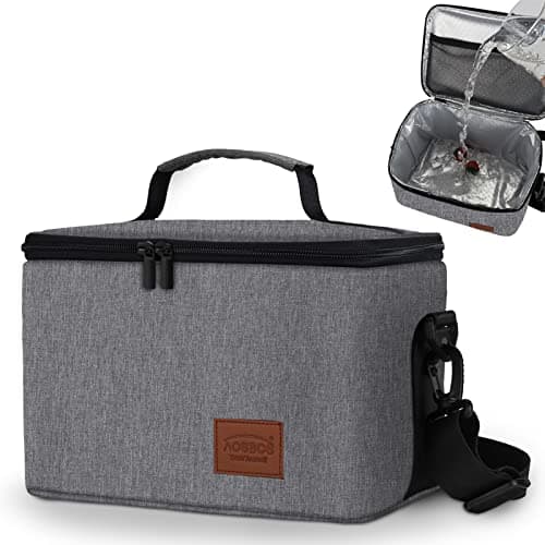 Aosbos Insulated Leakproof Lunch Box, 7.5L Black — C. Grey