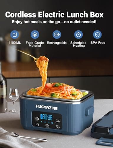 Battery-Powered Heated Lunch Box for Adults - Portable Self-Heating Food Warmer with Stainless Steel Container