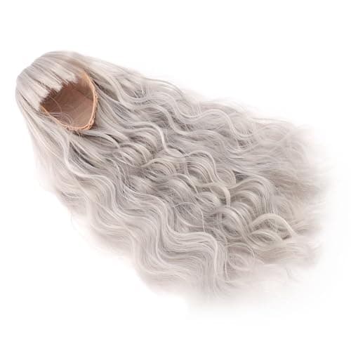 Zerodis Silver Doll Wig, Long Deep Curly Hair for Doll Making Supplies