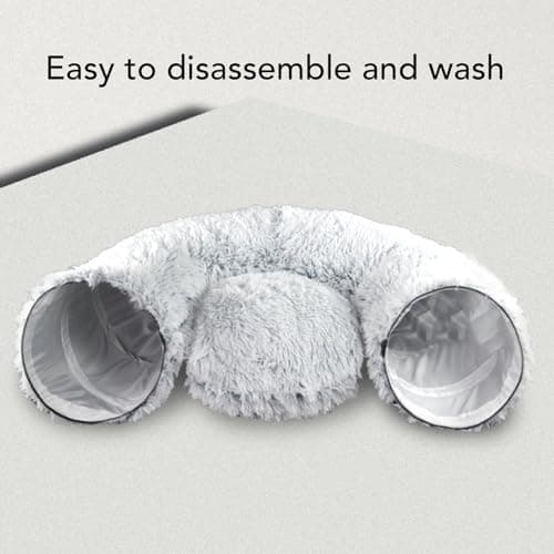 Premium Plush Cat Donut Tunnel Bed, Soft Multifunctional Folding Toy for Indoor Cats and Kitten