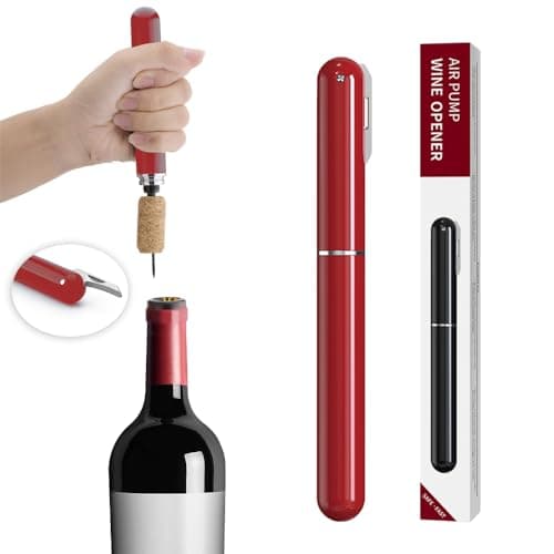 IPEROT Wine Bottle Opener, IPEROT Air Pressure Wine Corkscrew With Cutting Wine Bottle Foil Knife, Effortlessly Open Wine Bottles Without Damaging Corks, Easy-to-Use(Black) — Red