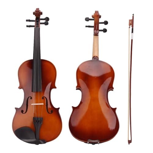 Beginner Violin Kit with Case, Bow, Rosin - Natural Finish