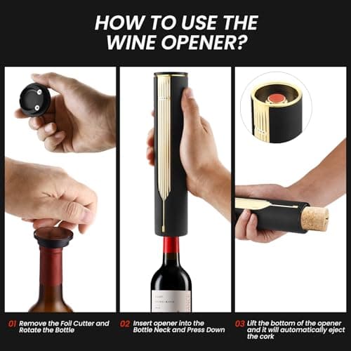 Luxury Electric Wine Opener with Charging Base & Foil Cutter - Elegant Corkscrew Gift