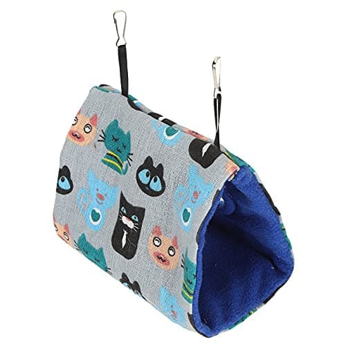 Zerodis Triangular Hammock Bed for Birds Hamsters Guinea Pigs Blue