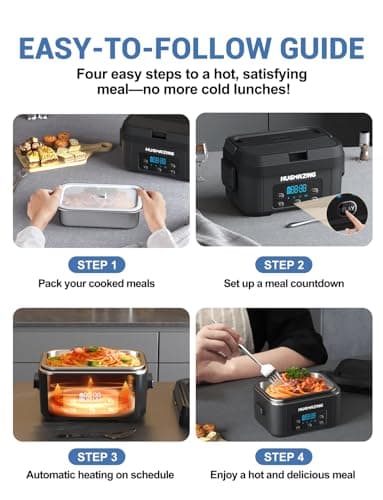 Battery-Powered Heated Lunch Box for Travel and Office Meals
