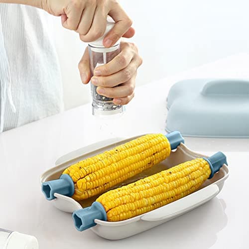 Zerodis Microwave Corn Steamer with Airtight Lid & Portable Blue