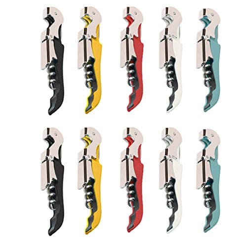 Kit-Home Professional Waiter Corkscrew Wine Openers Set (4 PCS),Upgraded with Heavy Duty Stainless Steel Hinges Wine Key for Restaurant Waiters, Sommelier, Bartenders — Multi-Color 10 Packs