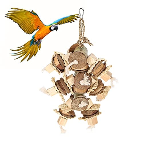 Parrot Chewing Toy: Coconut Beak Grinding Blocks for Cage Play