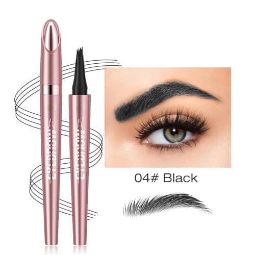 3D Microblading Eyebrow Pencil, 2#Dark Brown, Long-Lasting, Waterproof — Black