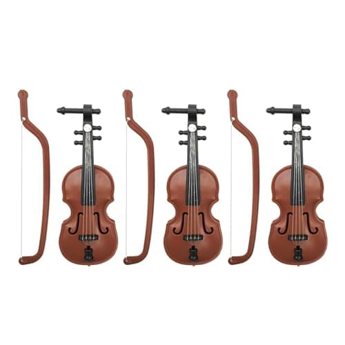 Miniature Violin Toys for Dollhouse and Scenes(3PCS)