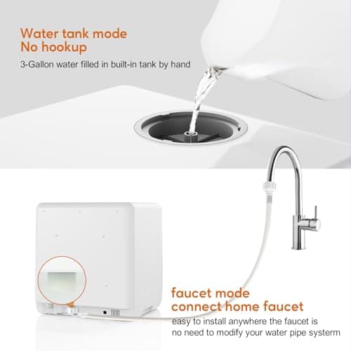 Mini Portable Countertop Dishwasher, 5L Water Tank, No Hookup Needed, Baby & Air-Drying Friendly