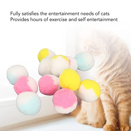 Zerodis Interactive Plush Cat Balls for Kitten Training - 12 Quiet 4.5cm Balls in Fun Colors