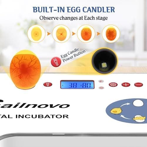 Sailnovo 20-Egg Incubator with Auto Turning, Temperature & Humidity Control