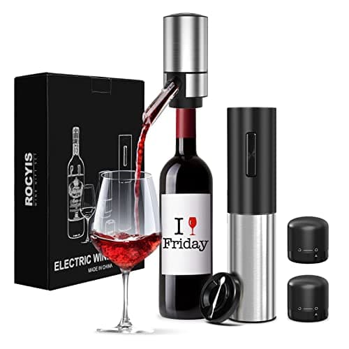 Rechargeable Cordless Electric Wine Opener with Aerator & Foil Cutter — Stainless-5PCS