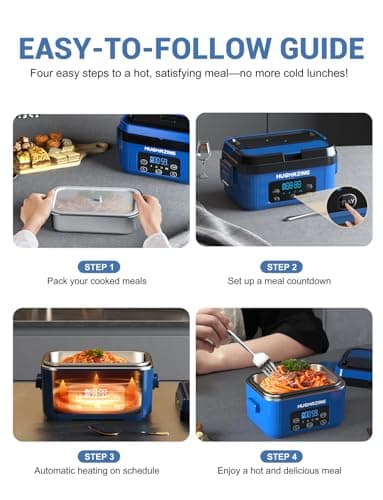 Cordless Electric Lunch Box – Rechargeable Self-Heating Food Warmer for Travel and Office Meals, 1100ML Container