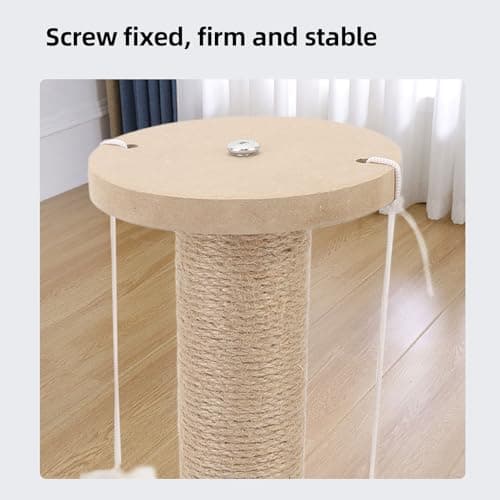 Interactive Cat Scratching Post with Rotating Platform & Wand, Jute Rope