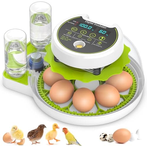 Automatic Egg Turner Chicken Incubator with Humidity Control, Holds 8 Eggs