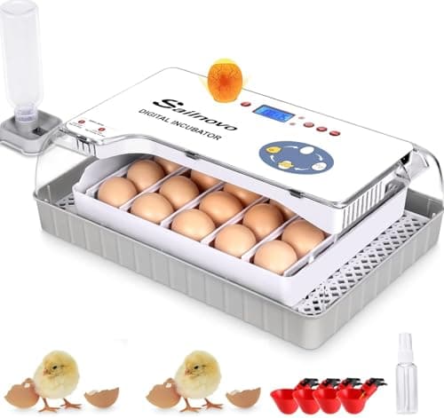 Sailnovo 20-Egg Incubator with Auto Turning, Temperature & Humidity Control