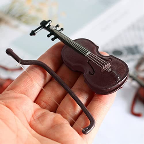 Mini Violin Ornament With Stand for Home Office Decoration