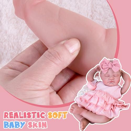 Aori Realistic 20 Inch Newborn Baby Girl Doll with Poseable Limbs & Feeding Kit