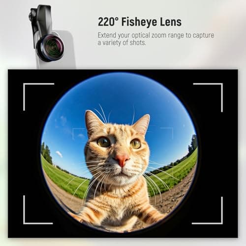 NEEWER 8mm Fisheye Lens 220° Wide Angle 17mm Thread Phone Lens Clip LS-29 PRO