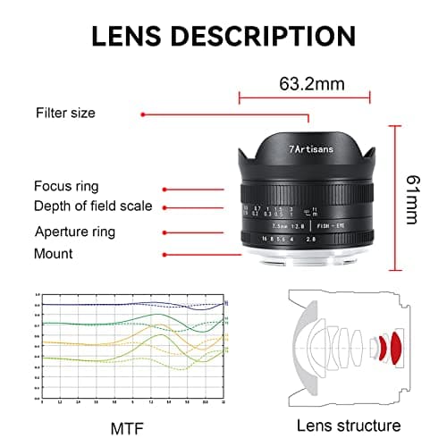 7artisans 7.5mm f2.8 Mark II APS-C Fisheye Lens for Fujifilm Mirrorless Cameras
