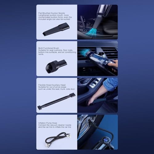 Zerodis Multi-Function Car Vacuum Cleaner with Pressure Gauge