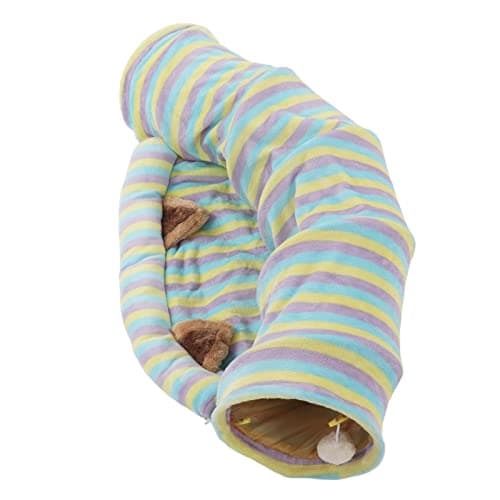 Premium Plush Foldable Cat Tunnel Bed with Play Tube
