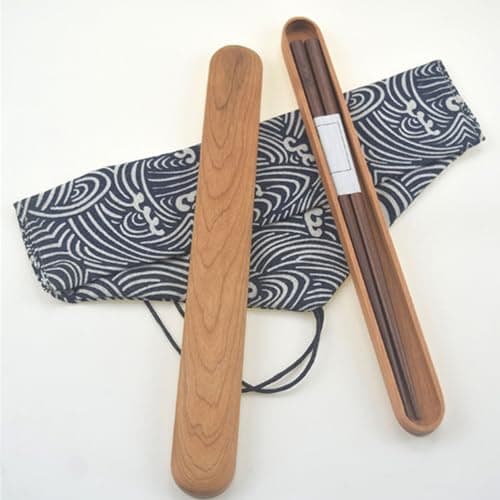 Portable Wooden Chopsticks Case with Detachable Cover