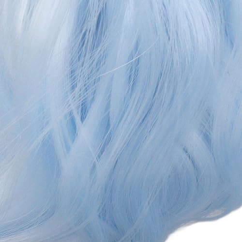 Roman Roll Multifunctional Doll Hair Weft Straight White Blue Gradient 30cm Silk Material