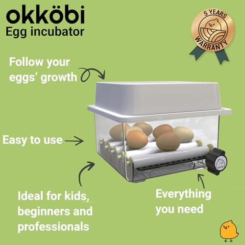12-Egg Okkobi OBI-12 Incubator with Automatic Turning & Humidity Control
