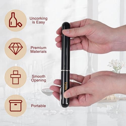Wine Air Pressure Pump Bottle Opener with Foil Cutter – Efficient and Easy Tool for Wine Lovers (Black)